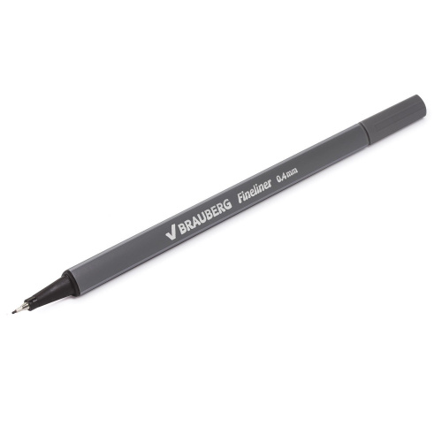 Ручка капиллярная (линер) BRAUBERG "Aero",  трехгранная, металлический наконечник, серая фото 6
