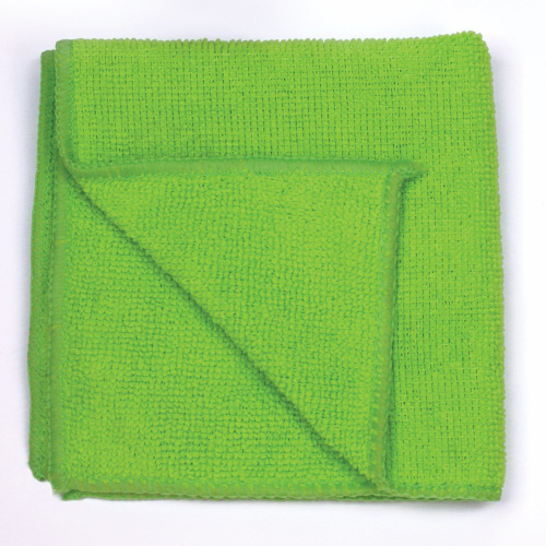 Салфетка универсальная, плотная микрофибра ОФИСМАГ "Стандарт", 30х30 см, зеленая фото 3