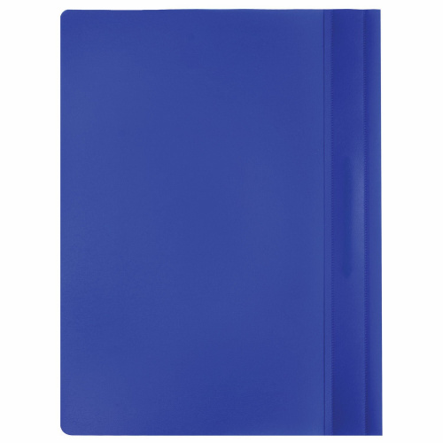 Скоросшиватель пластиковый BRAUBERG, А4, 130/180 мкм, синий фото 5