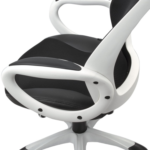 Кресло офисное BRABIX PREMIUM "Genesis EX-517", пластик белый, ткань/экокожа/сетка черная фото 5
