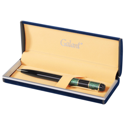 Ручка подарочная шариковая GALANT "Granit Green", корпус черный с темно-зеленым, синяя фото 5
