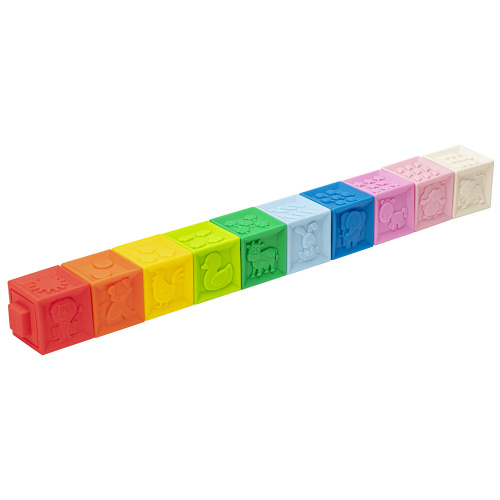 Тактильные кубики, сенсорные игрушки ЮНЛАНДИЯ, 10 шт., развивающие, с функцией сортера фото 3