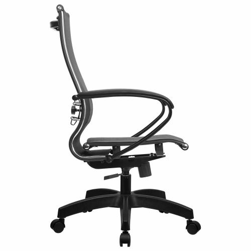 Кресло офисное МЕТТА "К-9" пластик, прочная сетка, сиденье и спинка регулируемые, черное фото 2