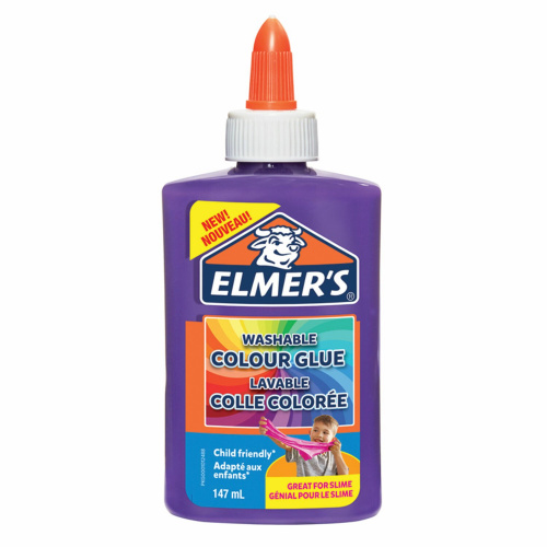 Клей для слаймов канцелярский цветной (непрозрачный) ELMERS Opaque Glue, 147 мл, фиолетовый