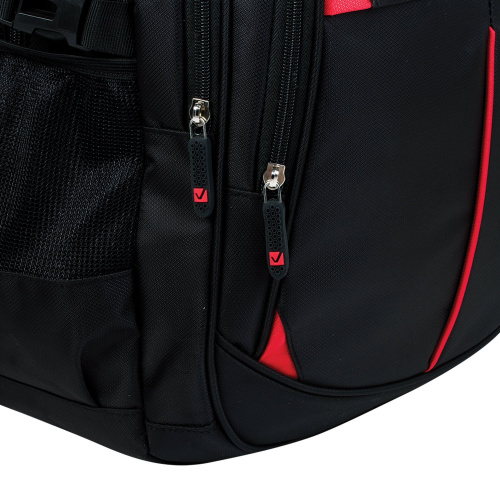 Рюкзак BRAUBERG TITANIUM, 45х28х18 см, для старшеклассников/студентов/молодежи, красные вставки фото 3