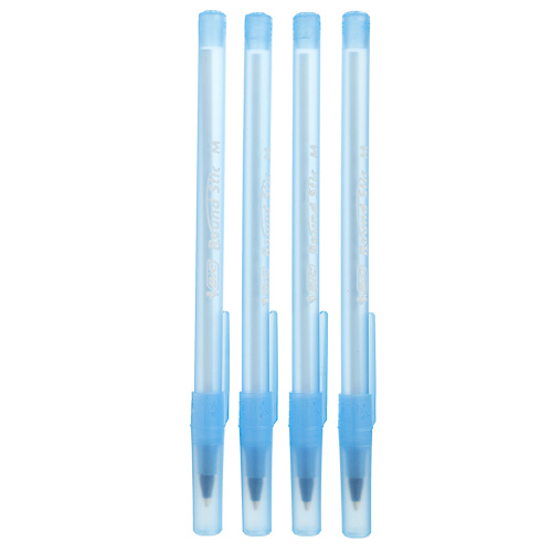 Ручки шариковые BIC "Round Stic", 4 шт., узел 1 мм, линия письма 0,32 мм, пакет, синие фото 2