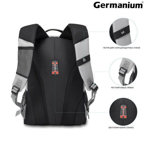 Рюкзак GERMANIUM "S-07", 46х32х15 см, универсальный, уплотненная спинка, облегчённый, светло-серый фото 6