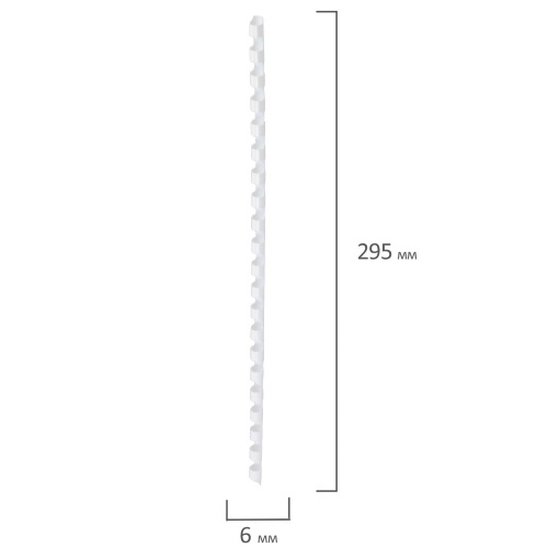 Пружины пластиковые для переплета BRAUBERG, 100 шт., 6 мм, белые фото 3