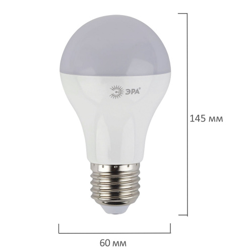 Лампа светодиодная ЭРА, 11 (100) Вт, цоколь E27, грушевидная, теплый белый свет, 25000 ч. фото 3
