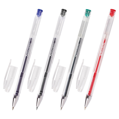 Ручки гелевые BRAUBERG "Jet", 4 цвета, узел 0,5 мм, линия письма 0,35 мм фото 9