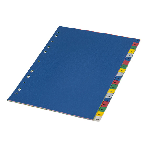 Разделитель пластиковый BRAUBERG, А4, 20 листов, цифровой 1-20, оглавление, цветной фото 3