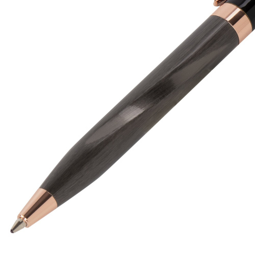 Ручка подарочная шариковая GALANT "FACTURA", корпус черный/оружейный металл, синяя фото 4