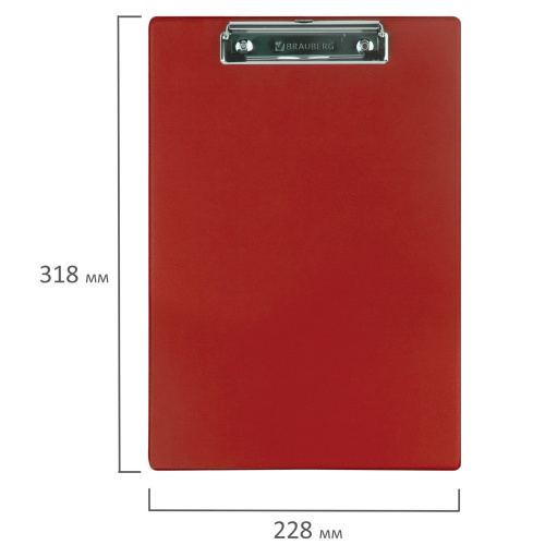 Доска-планшет BRAUBERG "NUMBER ONE", А4, картон/ПВХ, с прижимом, бордовая фото 5
