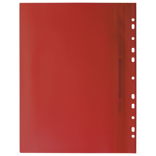 Скоросшиватель пластиковый с перфорацией BRAUBERG, А4, 140/180 мкм, красный фото 9