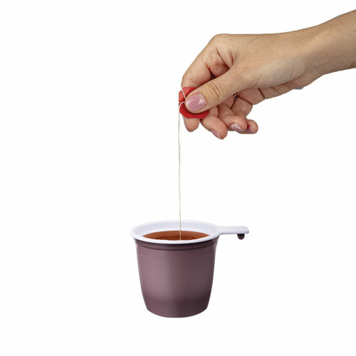 Чашка одноразовая для чая и кофе LAIMA, 200 мл, 50 шт., пластик, бело-коричневые фото 4