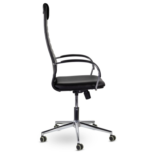 Кресло офисное BRABIX "Pilot EX-610 CH" premium, хром, кожзам, черное фото 6