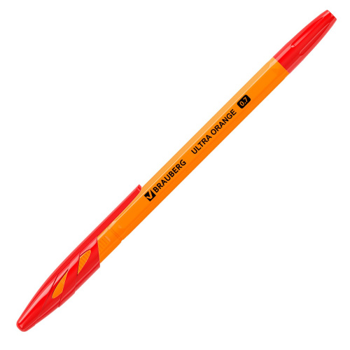 Ручка шариковая BRAUBERG "ULTRA ORANGE", узел 0,7 мм, красная фото 2
