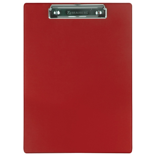 Доска-планшет BRAUBERG "NUMBER ONE", А4, картон/ПВХ, с прижимом, бордовая фото 4