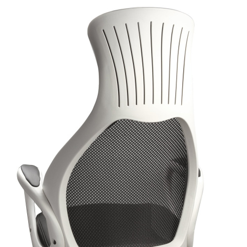 Кресло офисное BRABIX PREMIUM "Genesis EX-517", пластик белый, ткань/экокожа/сетка черная фото 4