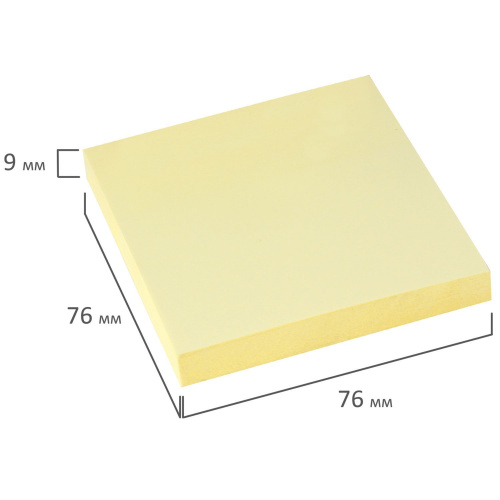 Блок самоклеящийся (стикеры) BRAUBERG, 76х76 мм, 100 л., желтый фото 5