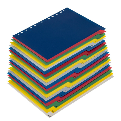 Разделитель пластиковый BRAUBERG, А4, 20 листов, алфавитный А-Я, оглавление, цветной фото 5