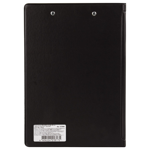 Папка-планшет BRAUBERG,  А5, с прижимом и крышкой, картон/ПВХ, черная фото 2