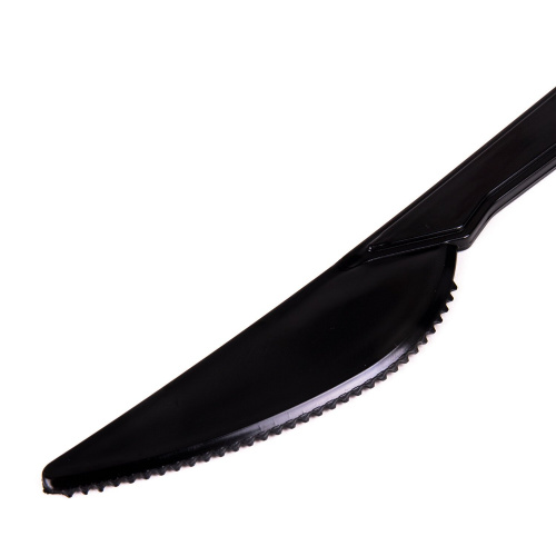 Нож одноразовый пластиковый БЕЛЫЙ АИСТ ЭТАЛОН, 180 мм, 50 шт., черный фото 3