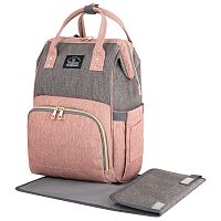 Рюкзак для мамы BRAUBERG MOMMY, 40x26x17 см, крепления на коляску, термокарманы, серый/бордовый