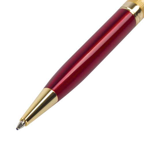 Ручка подарочная шариковая GALANT "Bremen", корпус бордовый с золотистым, золотистые детали, синяя фото 4