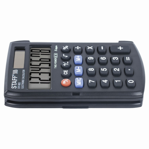 Калькулятор карманный STAFF STF-883, 95х62 мм, 8 разрядов, двойное питание фото 10