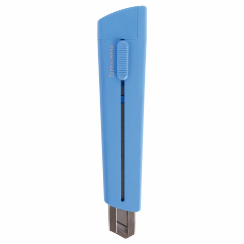 Нож канцелярский BRAUBERG "Delta", 18 мм, автофиксатор, цвет корпуса голубой, блистер фото 6