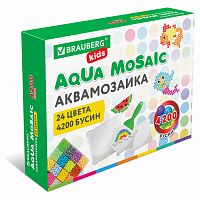 Аквамозаика 24 цвета 4200 бусин, с трафаретами, инструментами и аксессуарами, BRAUBERG KIDS