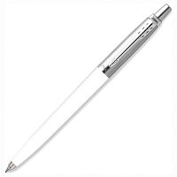 Ручка шариковая PARKER "Jotter Orig White", корпус белый, детали нержавеющая сталь, синяя