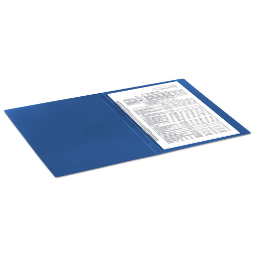 Папка с пластиковым скоросшивателем BRAUBERG "Office", до 100 листов, 0,5 мм, синяя фото 6