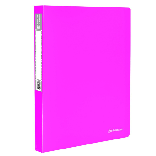 Папка 40 вкладышей BRAUBERG "Neon", 25 мм, неоновая розовая