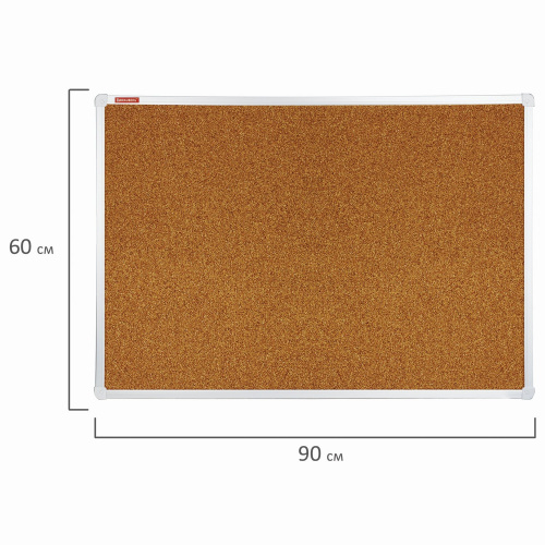 Доска пробковая для объявлений  BRAUBERG, 60х90 см, алюминиевая рамка фото 6