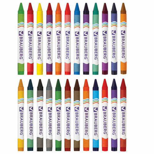 Восковые карандаши BRAUBERG, 24 цвета фото 4