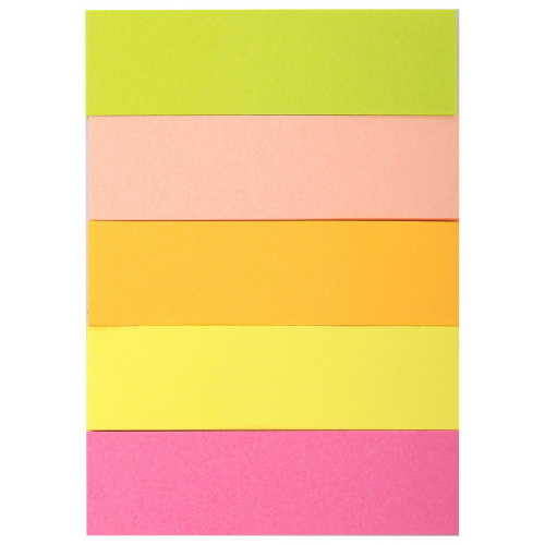 Закладки клейкие BRAUBERG, неоновые, бумажные, 50х14 мм, 5 цветов х 50 л., 5 шт. фото 2