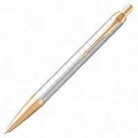 Ручка шариковая PARKER "IM Premium Pearl GT", корпус жемчужный лак, позолоченные детали, синяя