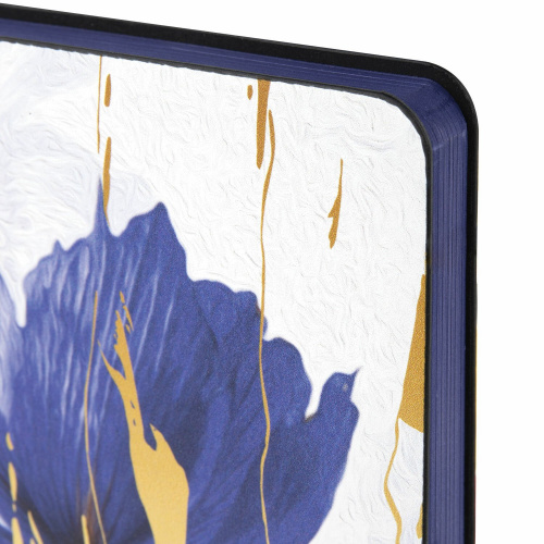 Ежедневник недатированный А5 (138х213 мм), BRAUBERG VISTA, под кожу, гибкий, 136 л., "Blue flowers" фото 8