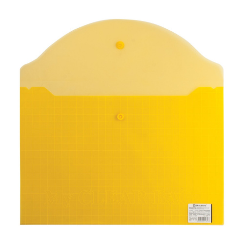 Папка-конверт с кнопкой BRAUBERG "My CLEAR BAG", А4, 0,15 мм, до 100 листов, прозрачная, ассорти фото 4