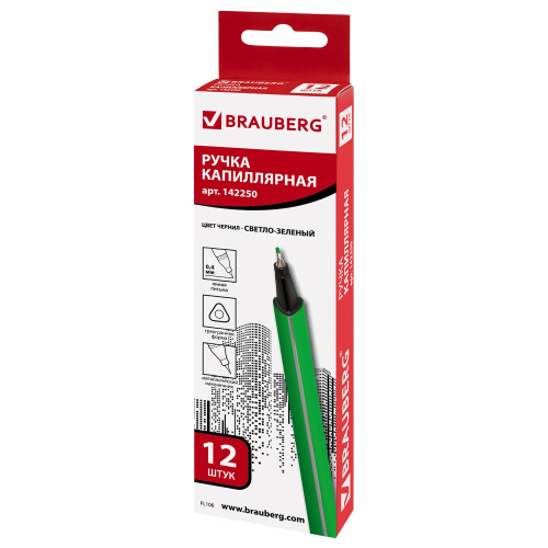 Ручка капиллярная (линер) BRAUBERG "Aero", трехгранная, линия письма 0,4 мм, светло-зеленая фото 9