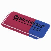 Ластик BRAUBERG "Assistant 80", 41х14х8 мм, красно-синий, прямоугольный, скошенные края