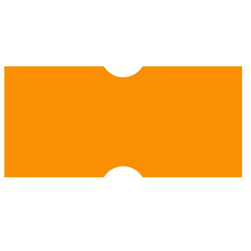 Этикет-лента BRAUBERG, 21х12 мм, прямоугольная, оранжевая, 5 рулонов по 600 шт. фото 3