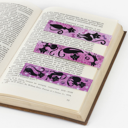 Закладки для книг с магнитом ЮНЛАНДИЯ "Гламур", 6 шт., блестки, 25x196 мм фото 4