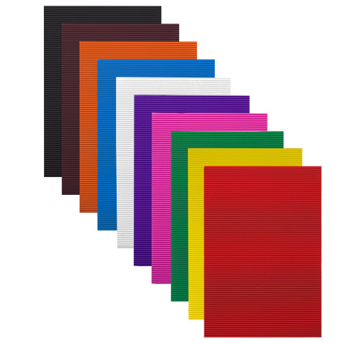 Цветная бумага ОСТРОВ СОКРОВИЩ, А4, гофрированная, 10 л., 10 цв., 160 г/м2, 210х297 мм фото 6