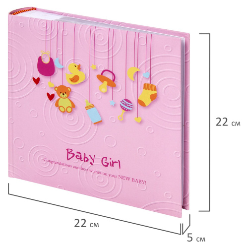Фотоальбом BRAUBERG "Baby Girl", 200 фото, 10х15 см, твердая обложка, бокс, розовый фото 5