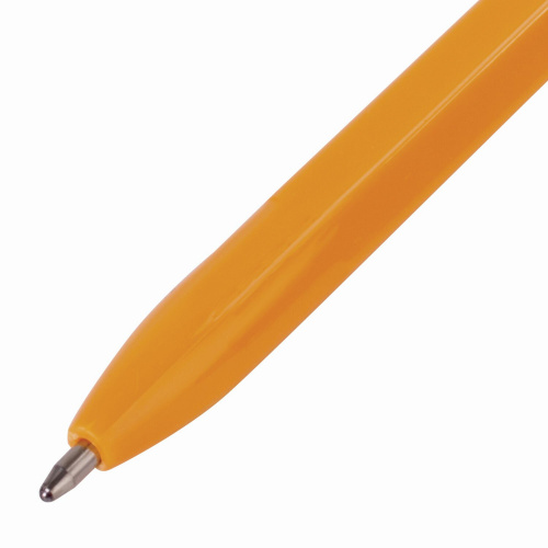Ручка шариковая STAFF "ORANGE C-51", корпус оранжевый, линия письма 0,5 мм, синяя фото 8