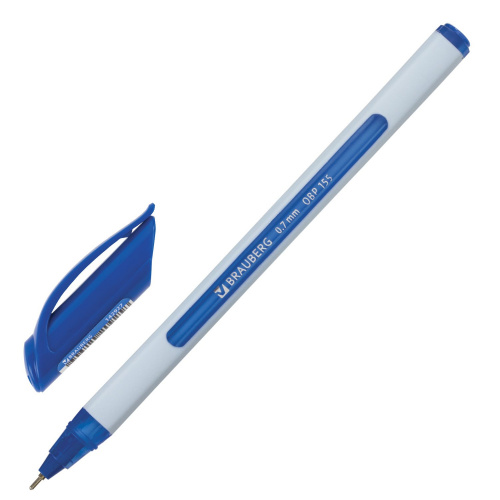 Ручка шариковая масляная BRAUBERG "Extra Glide Soft White", линия письма 0,35 мм, синяя фото 8