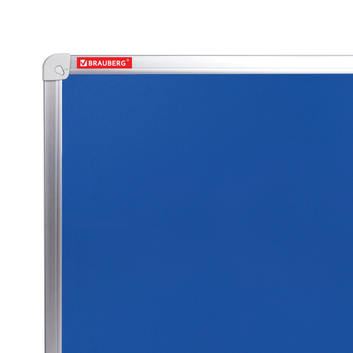 Доска c текстильным покрытием для объявлений BRAUBERG, 90х120 см, синяя фото 3